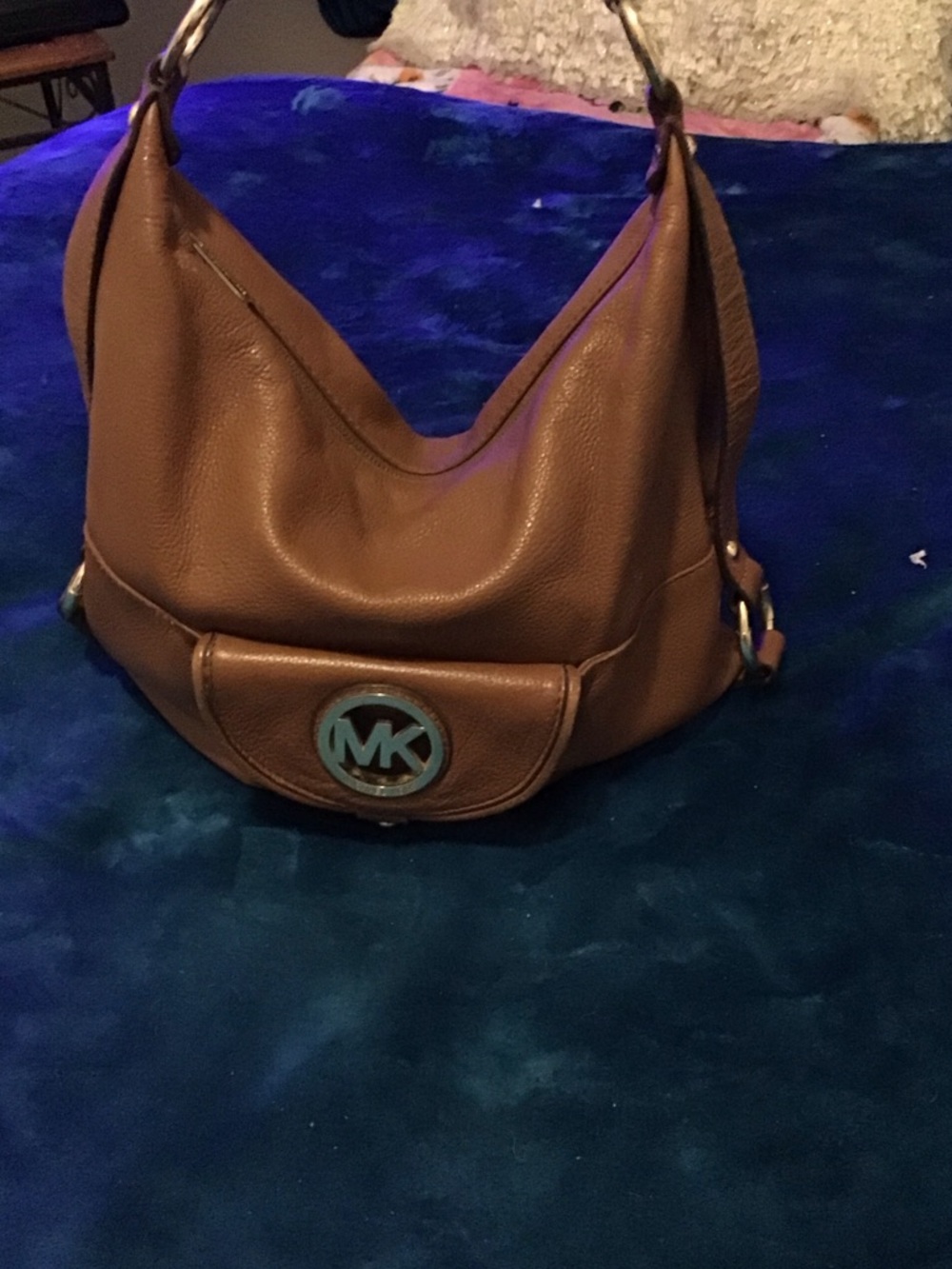 Michael Kors Brown Pebbled Leather Shoulder Hobo
